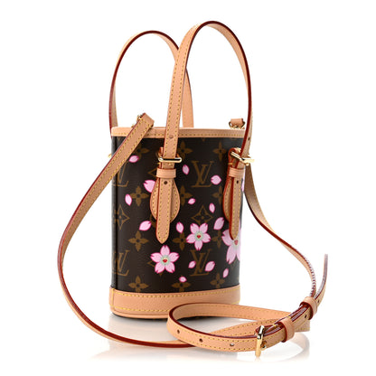 Louis Vuitton LV X TM Monogram Cherry Blossom Nano Bucket Sakura Brown 3 of 10