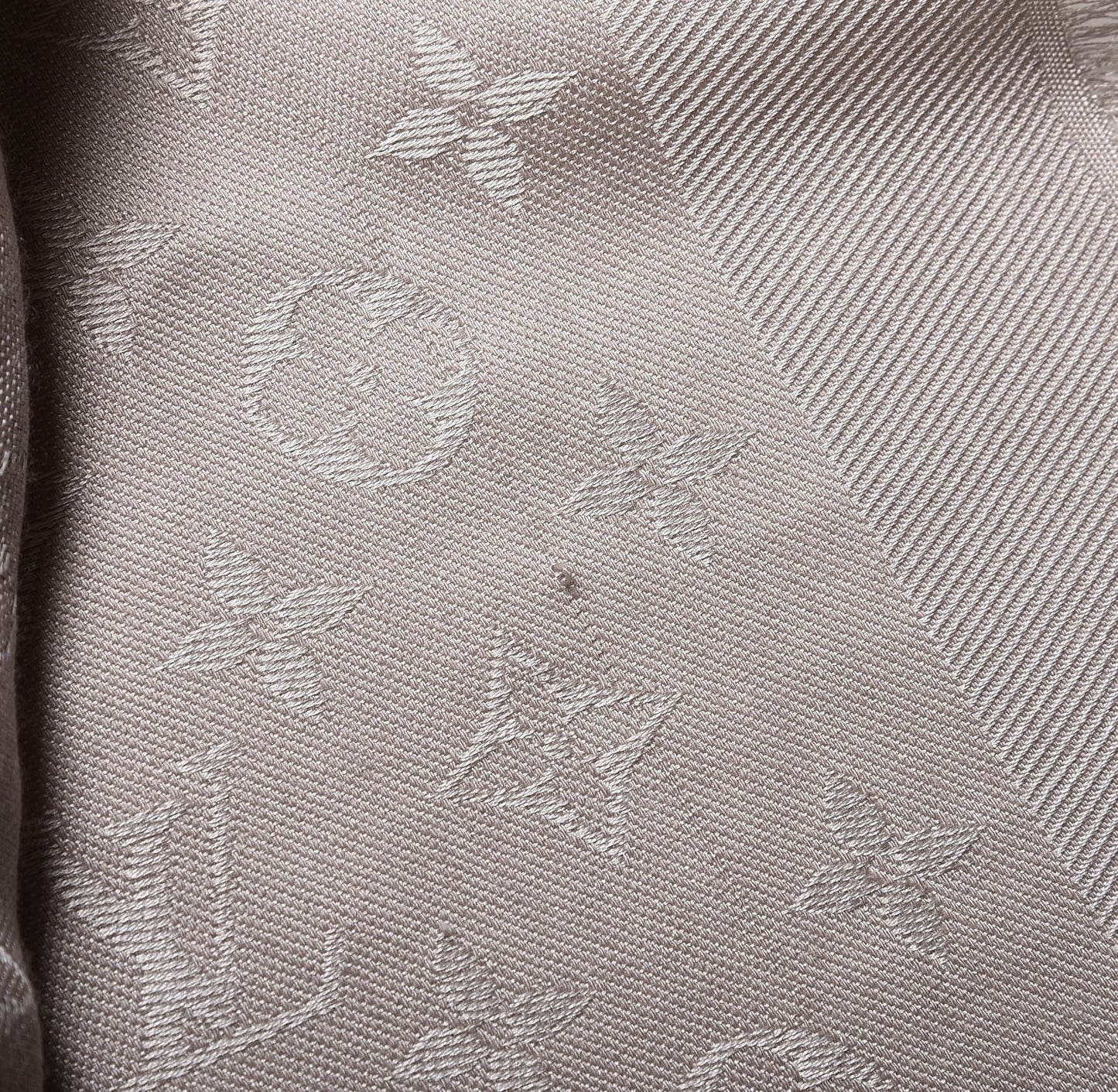Silk Wool Monogram Shawl Greige