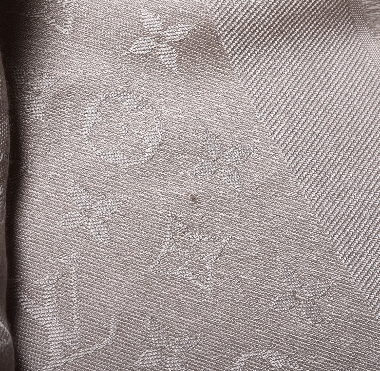 Louis Vuitton Silk Wool Monogram Shawl Greige 5 of 5