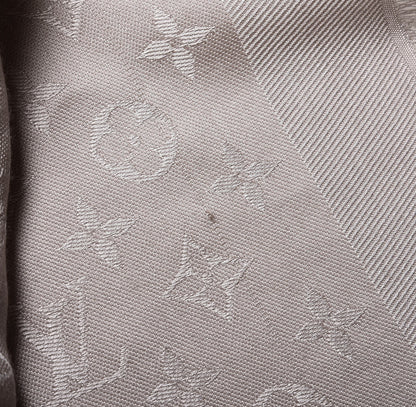 Louis Vuitton Silk Wool Monogram Shawl Greige 5 of 5