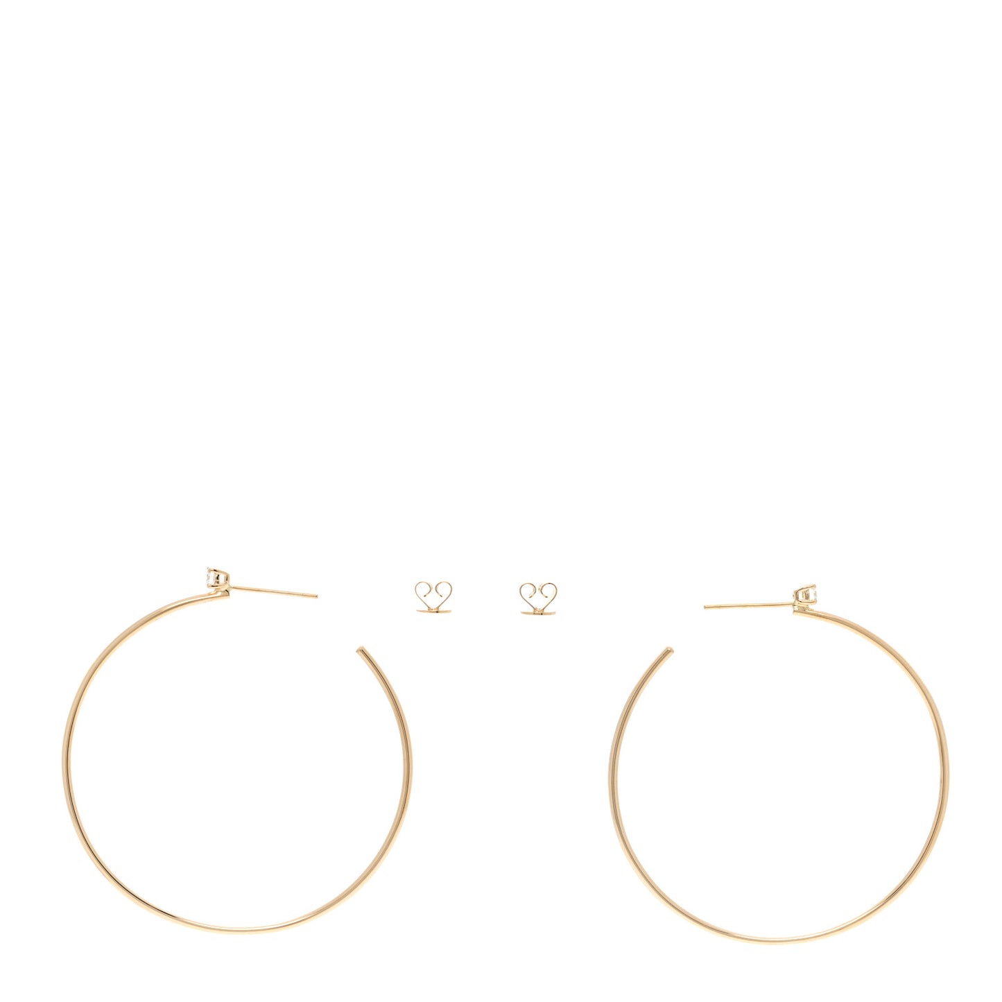18K Yellow Gold Diamond Bardot Hoop Earrings
