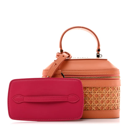 Bulgari Calfskin Rattan Serpenti Forever Top Handle Vanity Orange 2 of 13