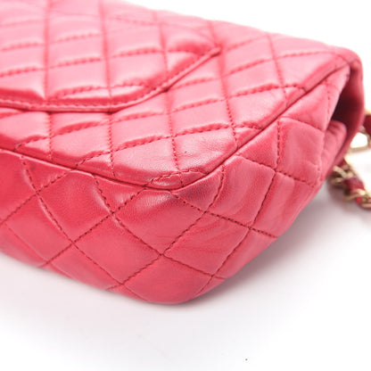 Chanel Lambskin East West Valentine Charms Flap Dark Pink 11 of 15