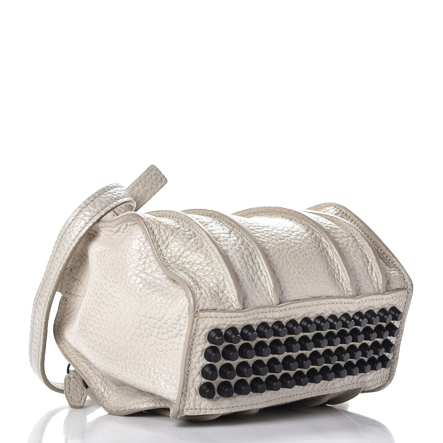 Alexander Wang Pebbled Lambskin Inside Out Rocco Matte Black Hardware Chalk 5 of 11