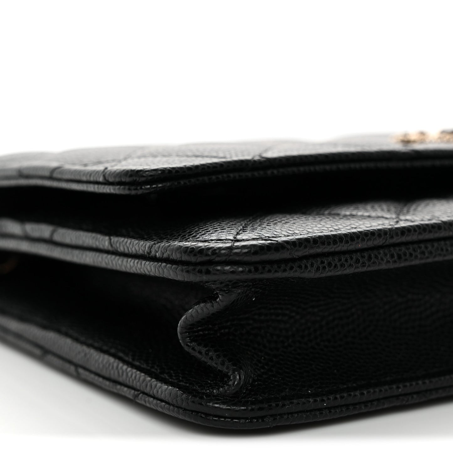Caviar Quilted Crystal CC Wallet On Chain WOC Black