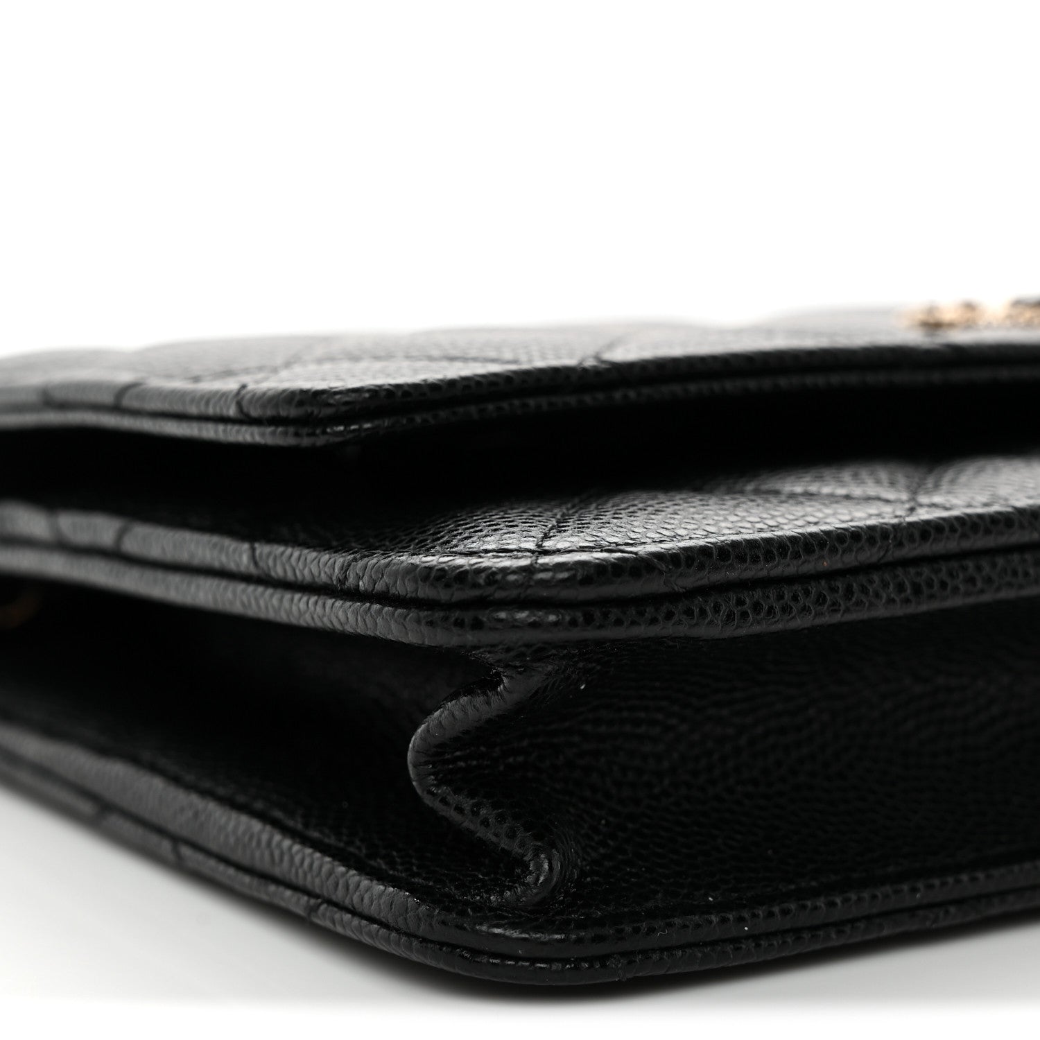 Chanel Caviar Quilted Crystal CC Wallet On Chain WOC Black 10 of 11