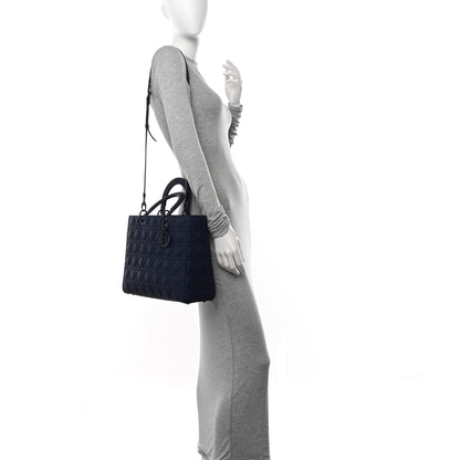 Christian Dior Ultra Matte Calfskin Cannage Large Lady Dior Blue 2 of 14