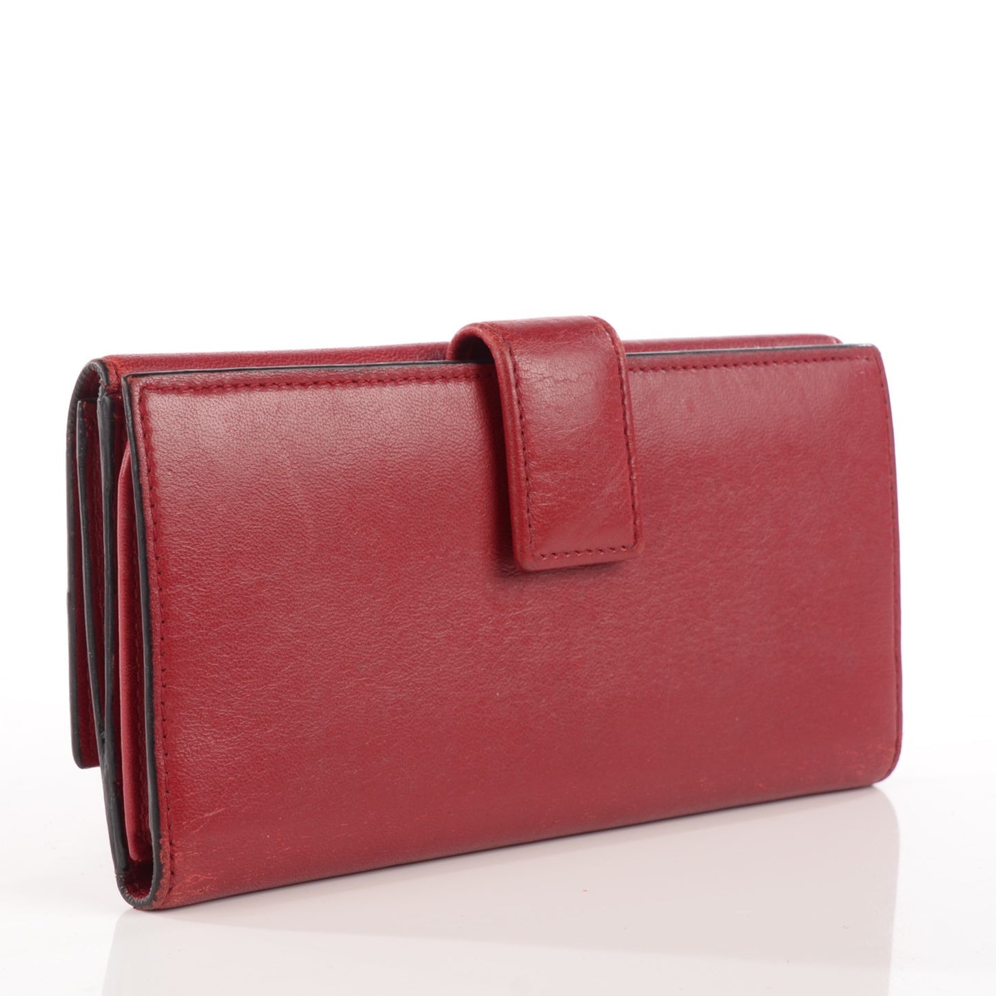 Calfskin Skull Continental Wallet Red