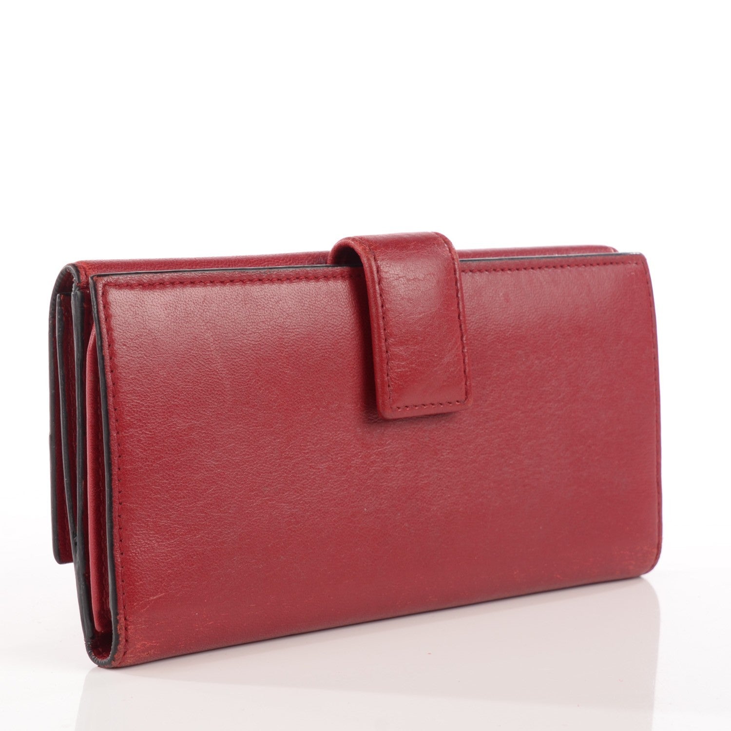 Alexander McQueen Calfskin Skull Continental Wallet Red 3 of 8