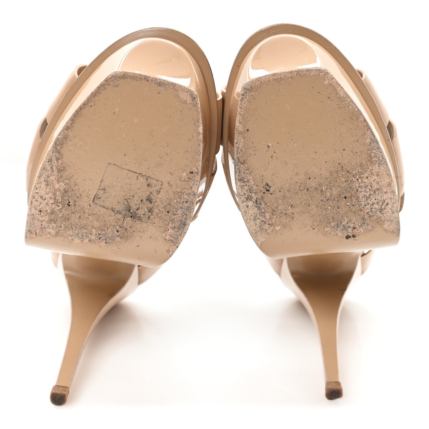 Patent Tribute 105 Platform Sandals 39.5 Nude Powder