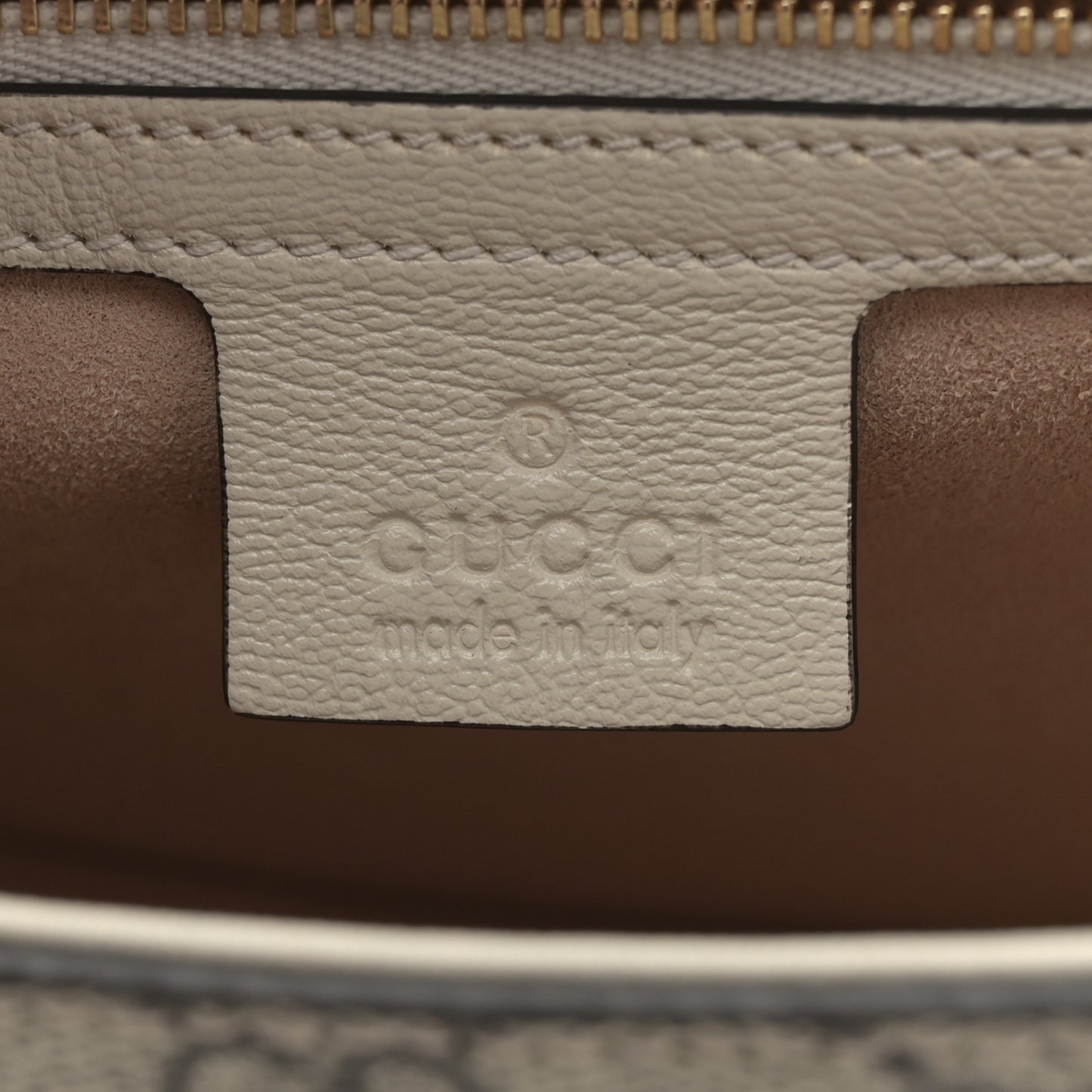 GG Supreme Monogram Calfskin Small Padlock Messenger Shoulder Bag Beige Mystic White Sun Oil