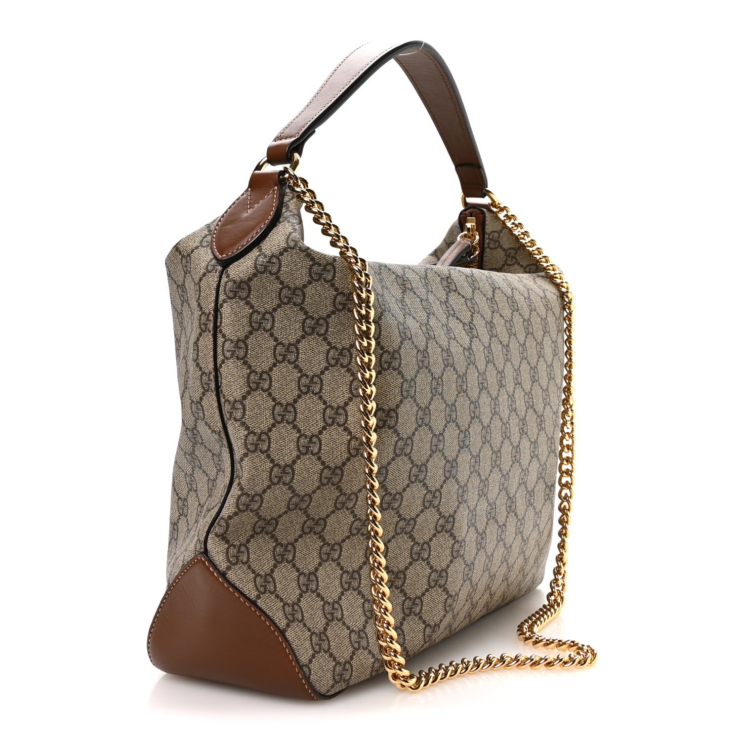 Gucci GG Supreme Monogram Large Linea A Hobo Light Brown 3 of 10