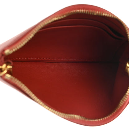 Celine Calfskin Medium Half Zip Multifunction Wallet Coin Purse Fox Red 11 of 18