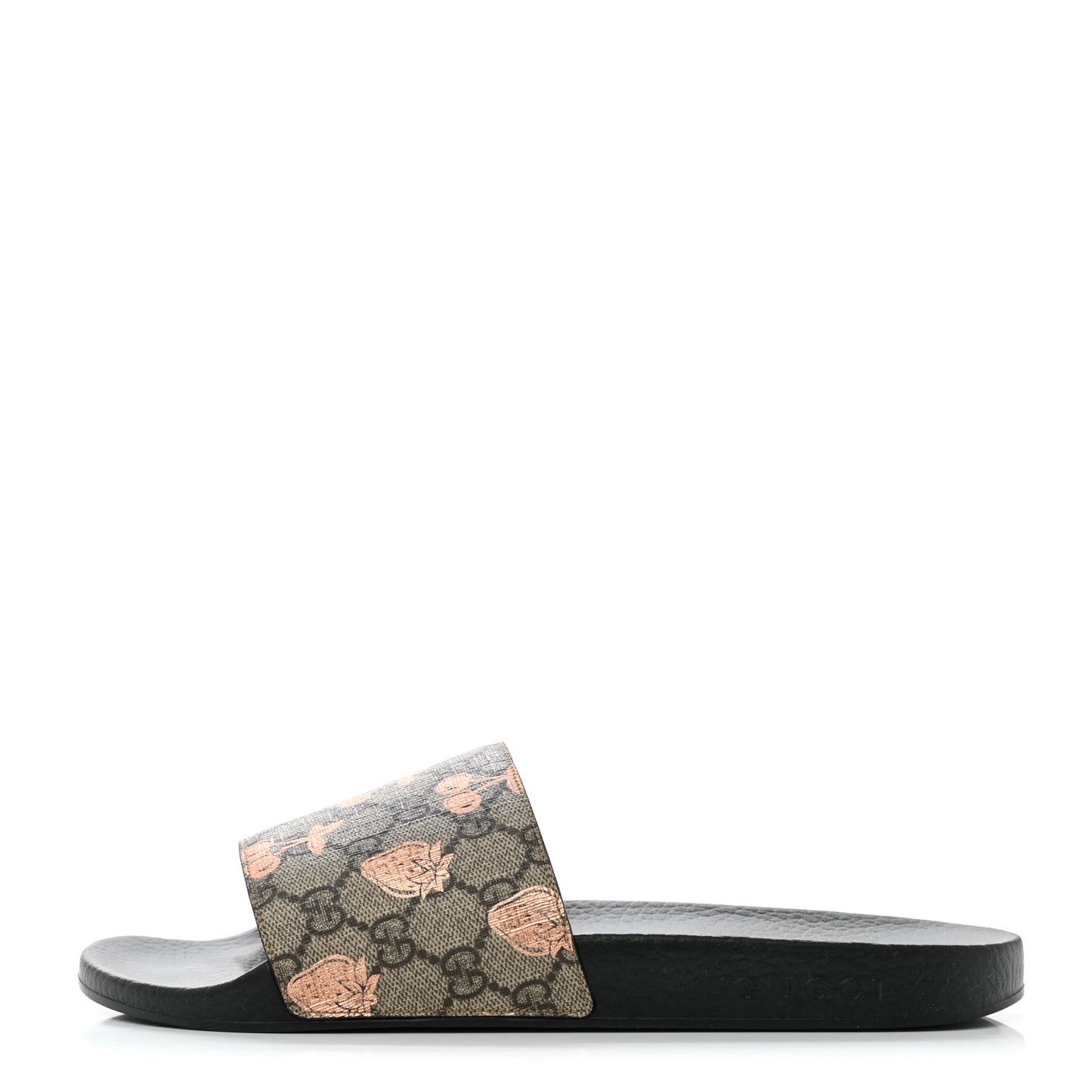 GG Supreme Monogram Berry Womens Slide Sandals 41 Beige Light Copper