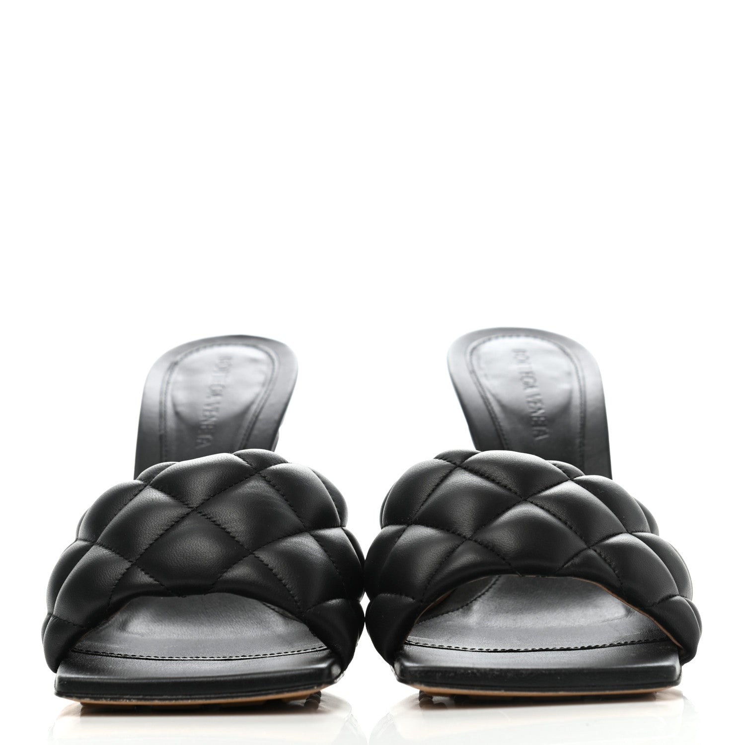 Bottega Veneta Nappa Matelasse Padded Mule Sandals 38 Black 2 of 6