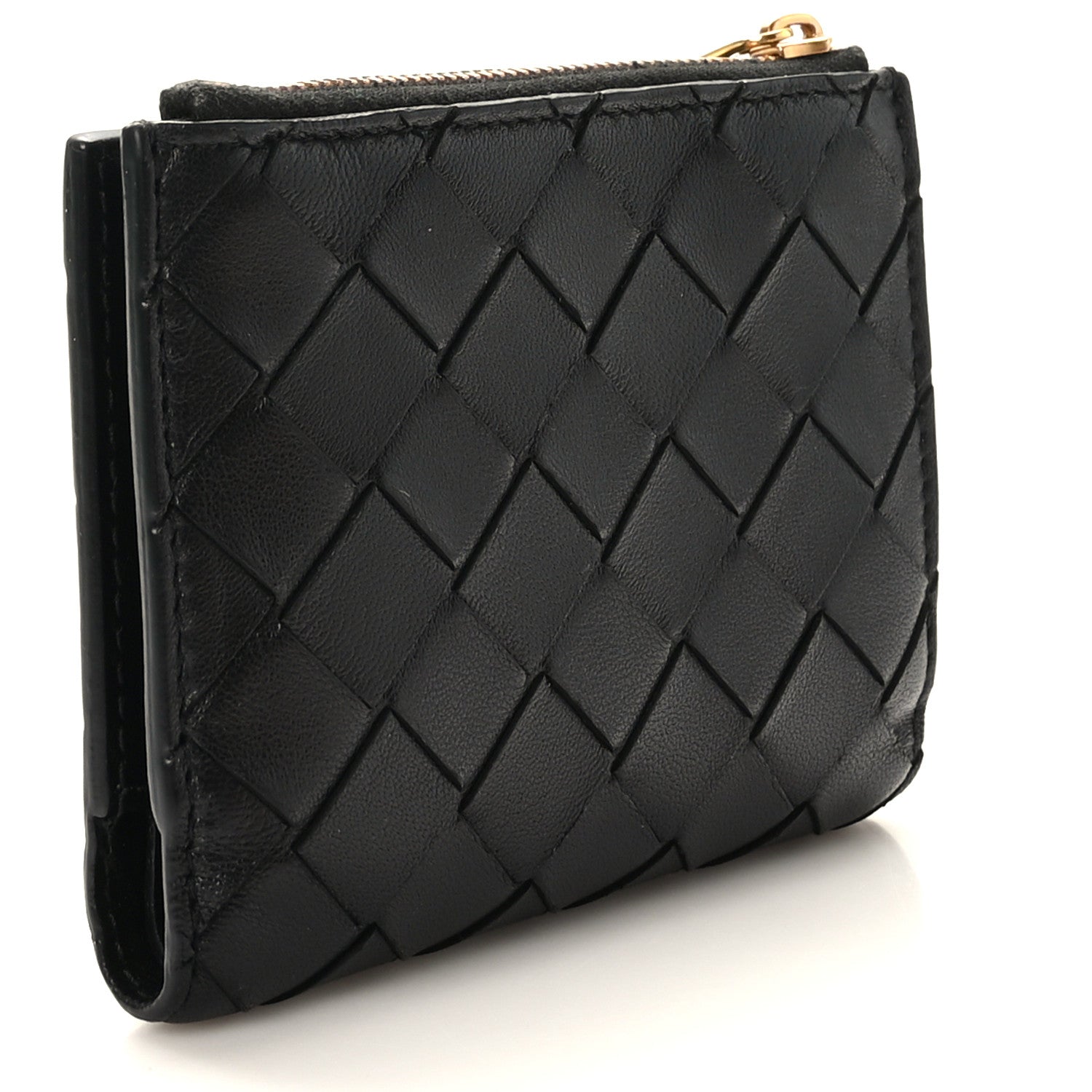 Bottega Veneta Nappa Intrecciato Small Bi-Fold Zip Wallet Black 4 of 8