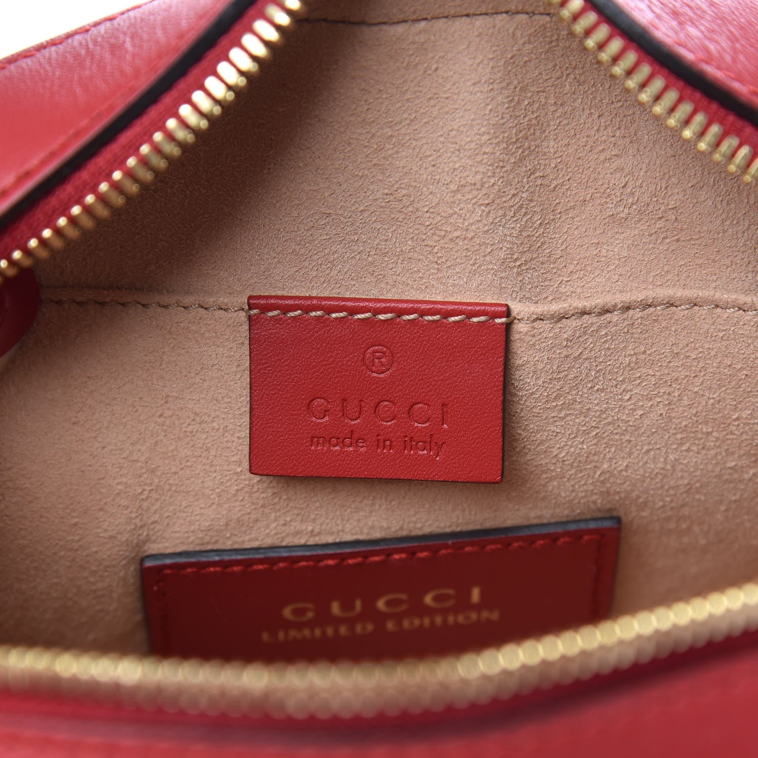 Gucci GG Supreme Monogram Kingsnake Heart Embroidered Mini Chain Shoulder Bag Beige Hibiscus Red 6 of 10