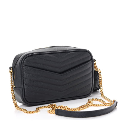 Saint Laurent Grain De Poudre Matelasse Monogram Mini Lou Camera Bag Dark Smog 3 of 11