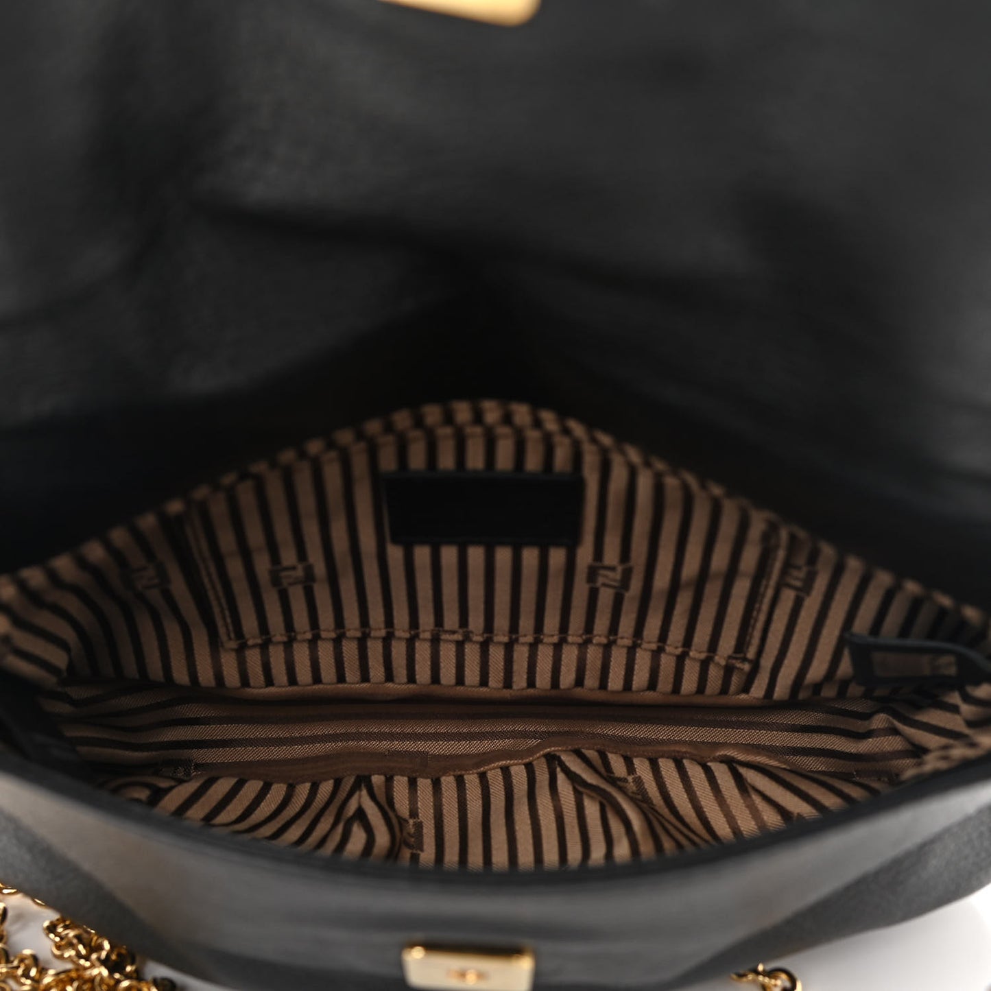 Vitello Flamingo Fendista Pouchette Crossbody Black