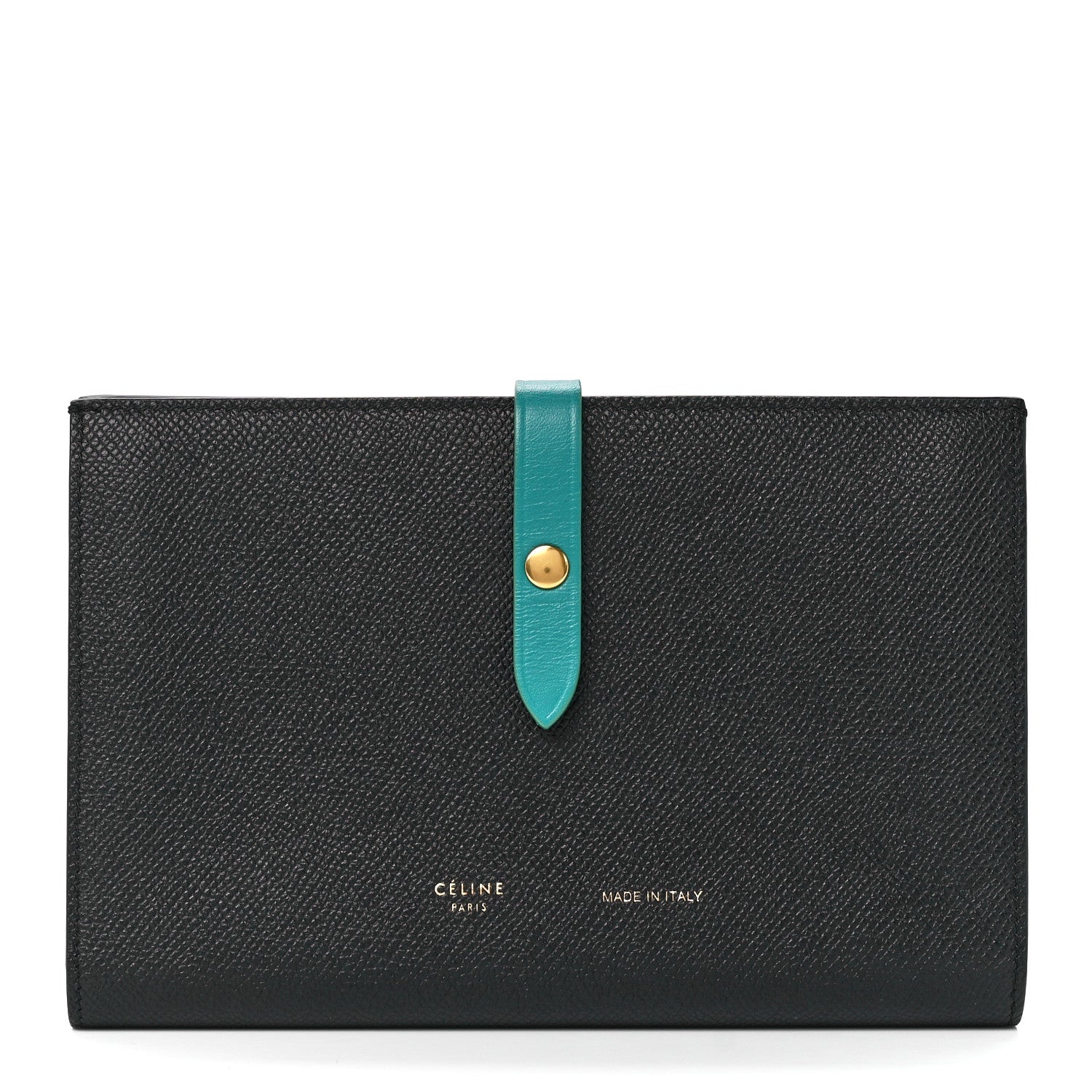 Celine Grained Calfskin Large Multifunction Strap Wallet Black Cactus 1 of 11