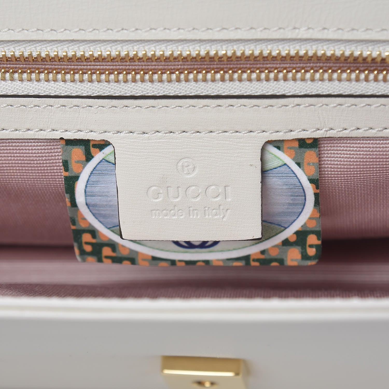 Gucci Vitello Palmellato Lux Crystal Medium Rajah Shoulder Bag Mystic White Multicolor 8 of 19