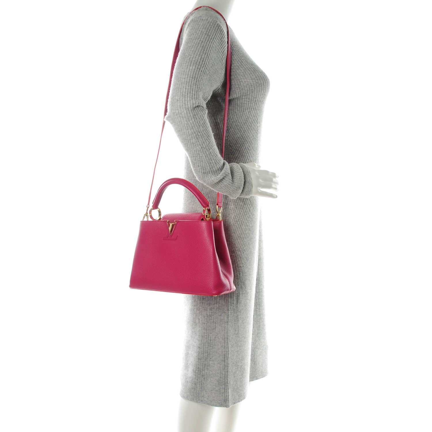 Louis Vuitton Taurillon Capucines BB Hibiscus Flamingo 2 of 7