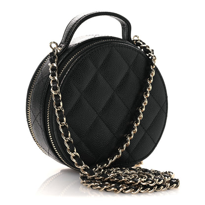 Chanel Caviar Quilted Round Handle With Care Vanity With Chain Black 3 of 11