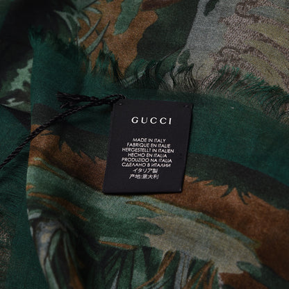 Gucci Modal Silk GG Monogram GG Tian Shawl Scarfl Green Dark Green 4 of 5
