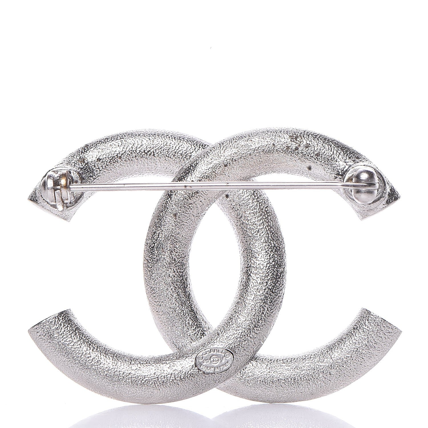 Chanel Baguette Crystal CC Brooch Silver 3 of 5