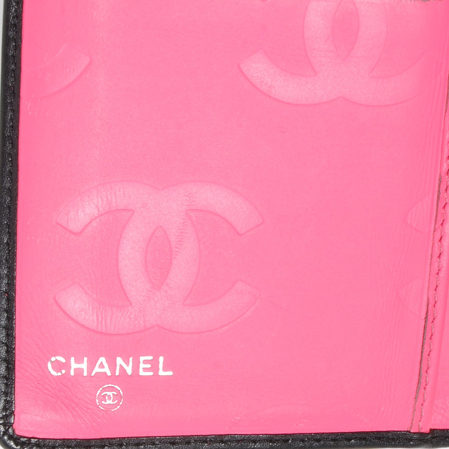 Calfskin Quilted Cambon Yen Wallet Black