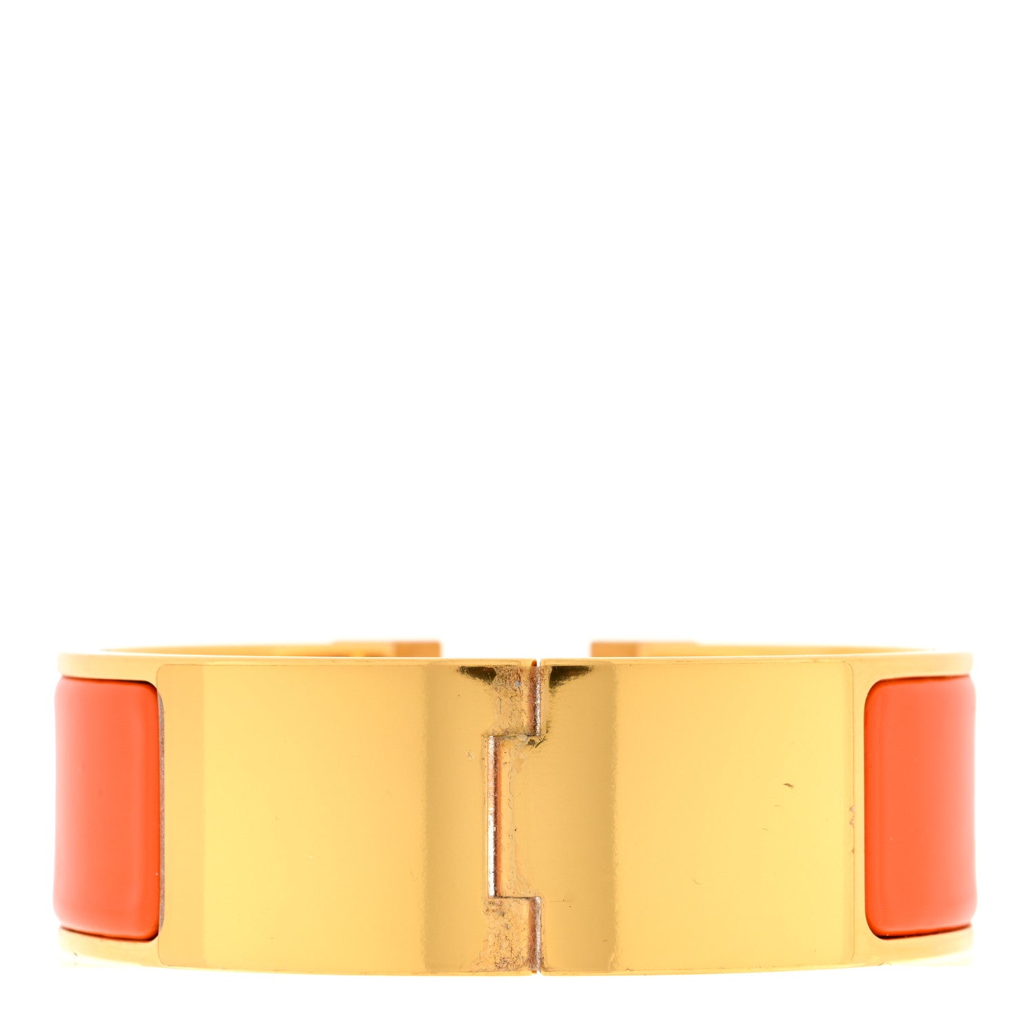 Hermes Enamel Wide Clic Clac H Bracelet GM Orange 2 of 4