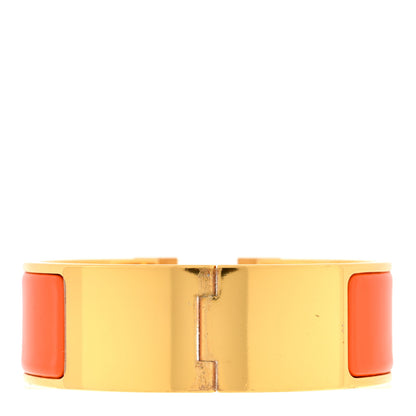 Hermes Enamel Wide Clic Clac H Bracelet GM Orange 2 of 4