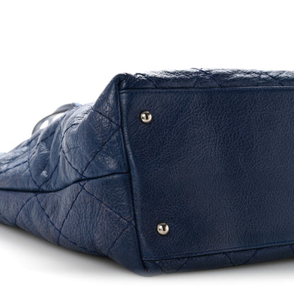 Chanel Glazed Calfskin Large On The Road Tote Dark Blue 9 of 13