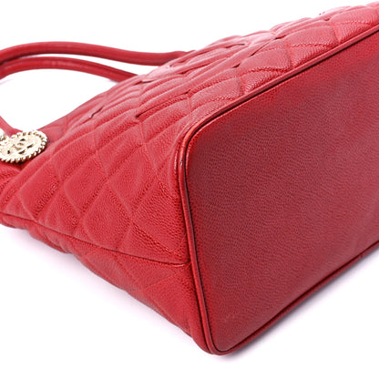 Chanel Caviar Quilted Medallion Tote Red 11 of 12