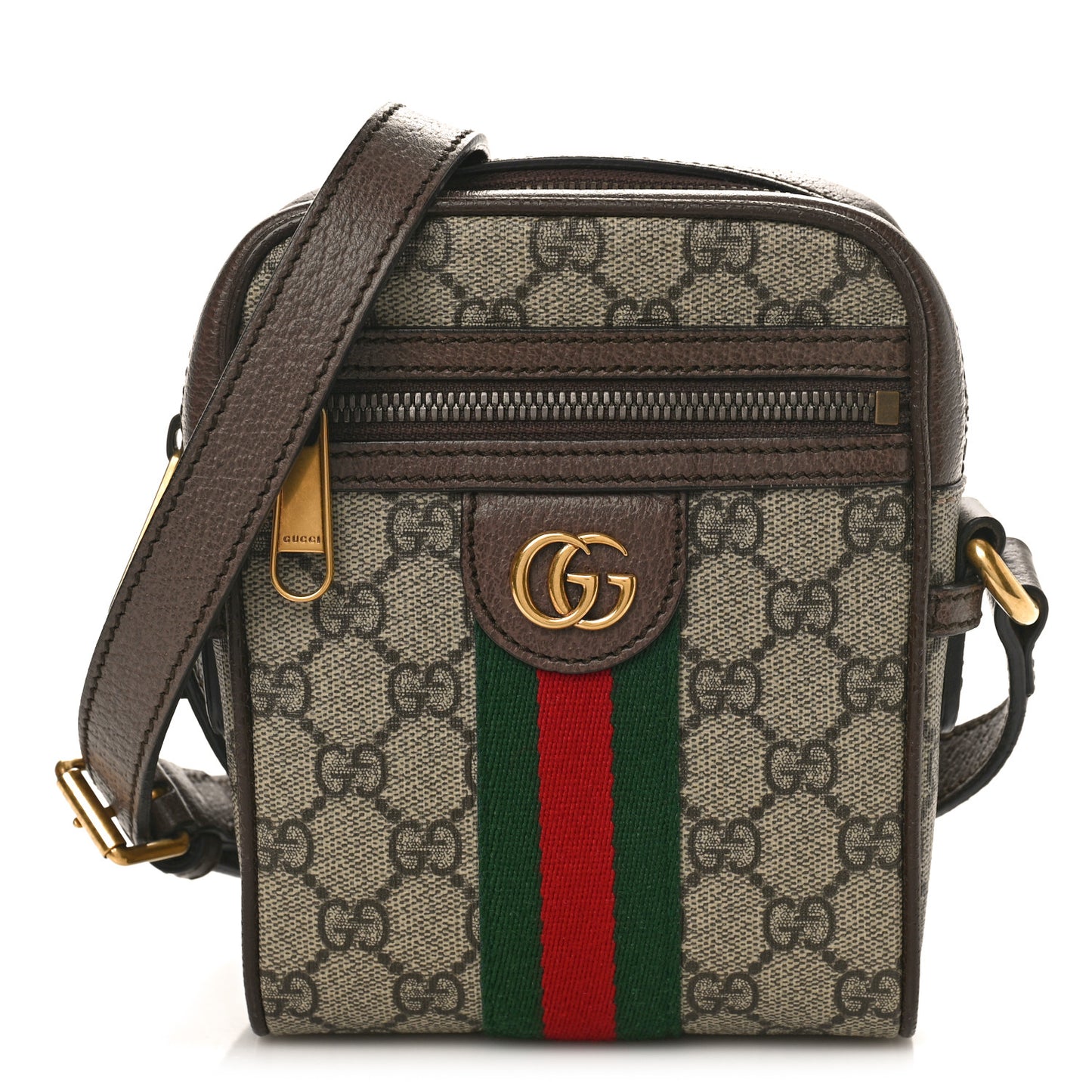 GG Supreme Monogram Web Mini Ophidia Messenger Brown