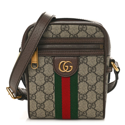 Gucci GG Supreme Monogram Web Mini Ophidia Messenger Brown 1 of 9