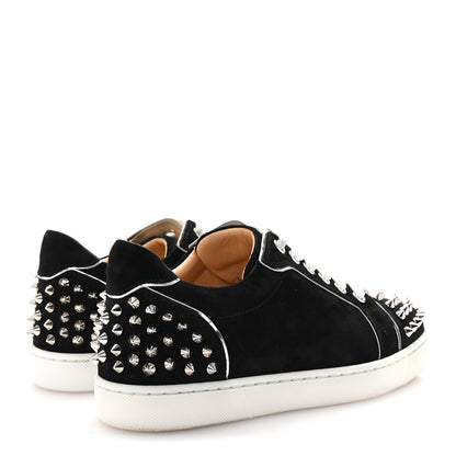 Christian Louboutin Suede Womens Louis Junior Spikes Flat Sneakers 35 Black 5 of 9