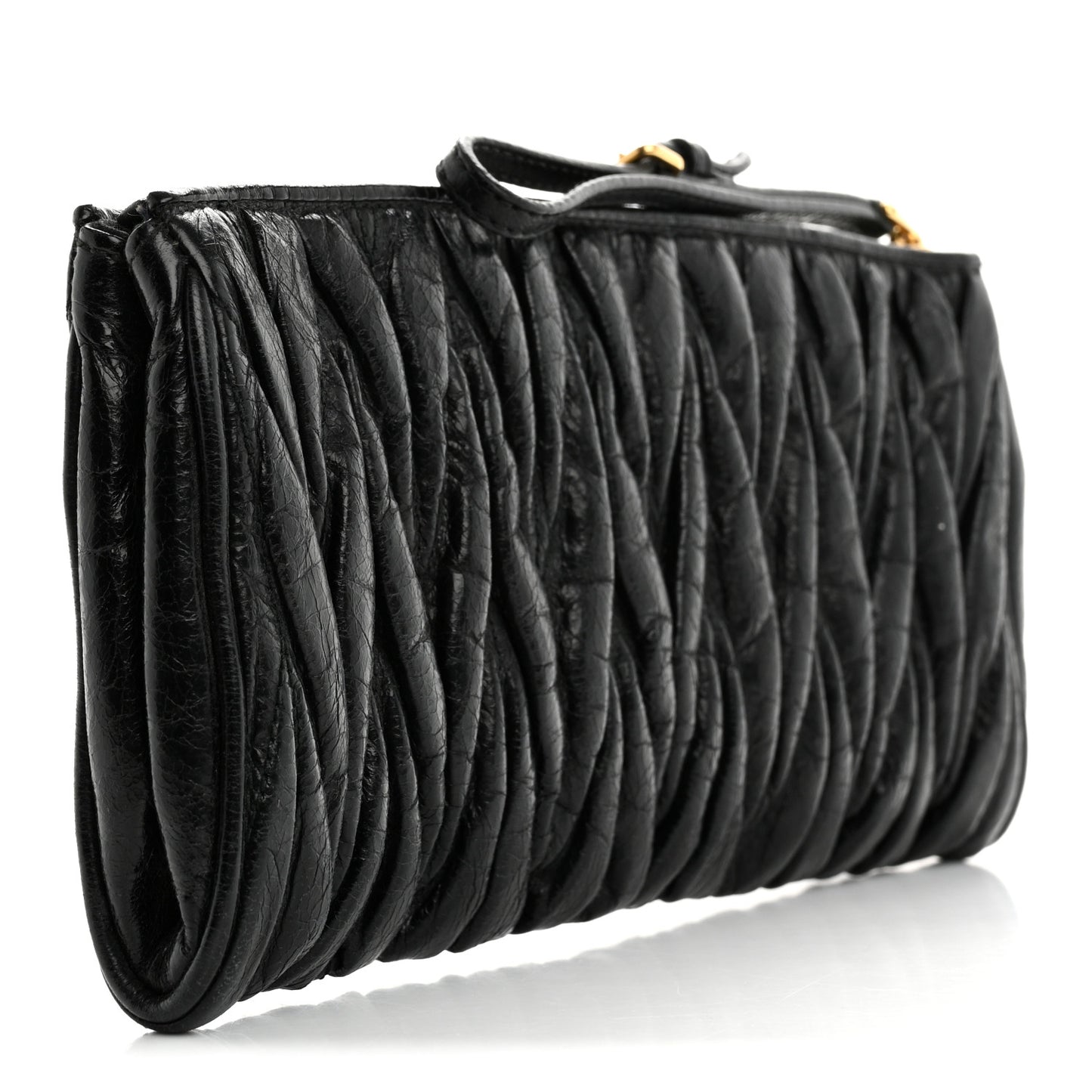 Nappa Matelasse Wristlet Black