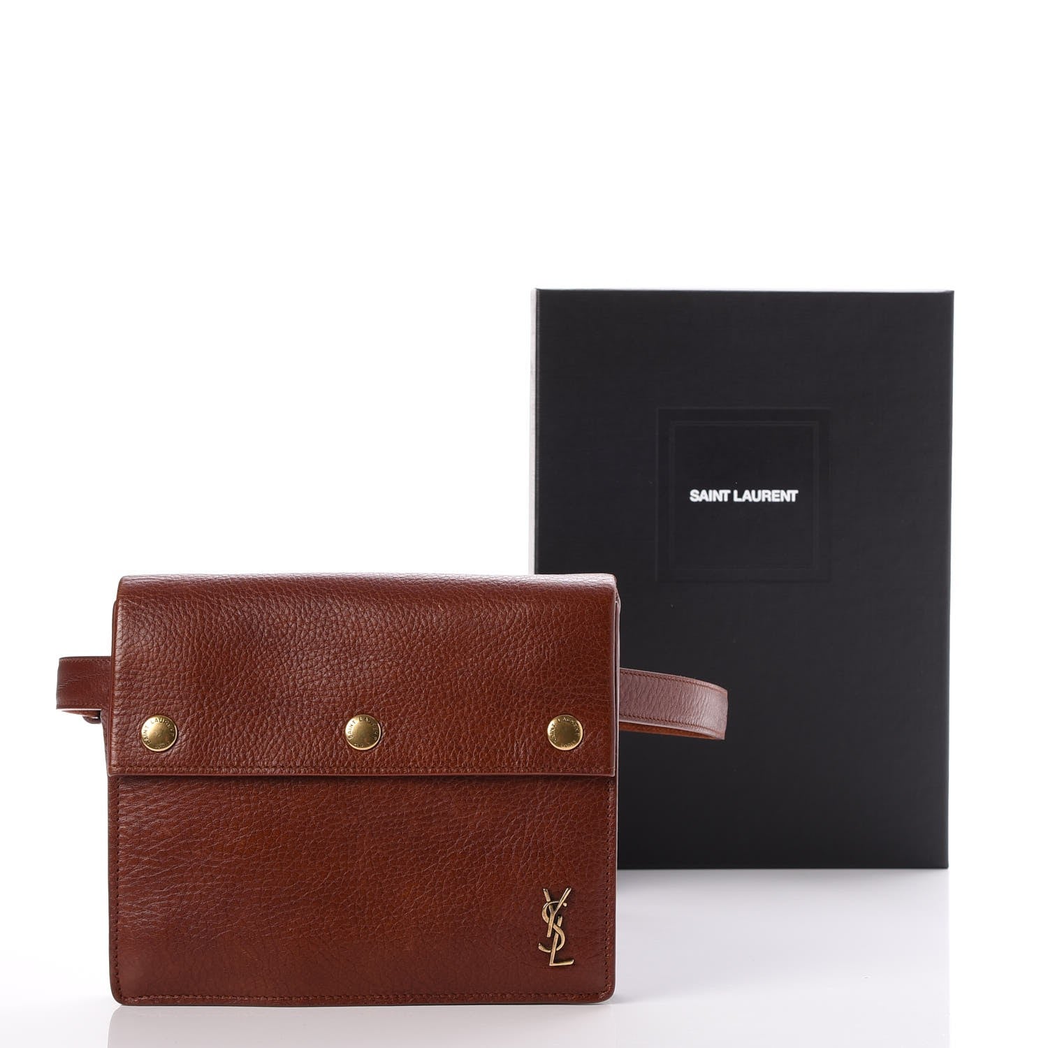 Saint Laurent Grained Calfskin Noe Belt Bag Cognac 8 of 8