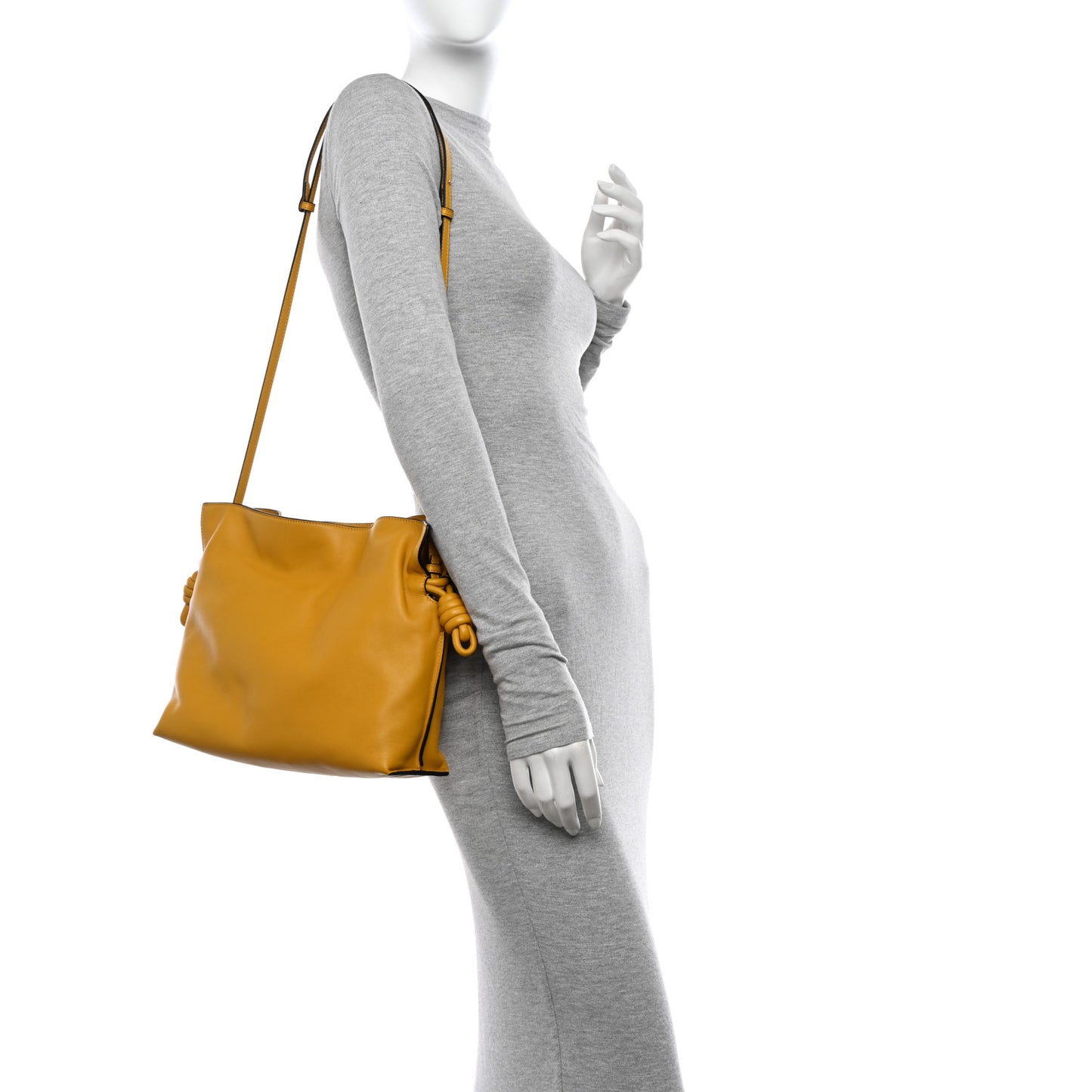 Calfskin Flamenco Knot Bag Mustard