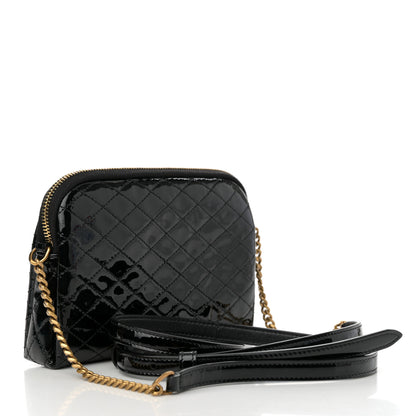 Saint Laurent Patent Quilted Gaby Zipped Pouch Black 3 of 12