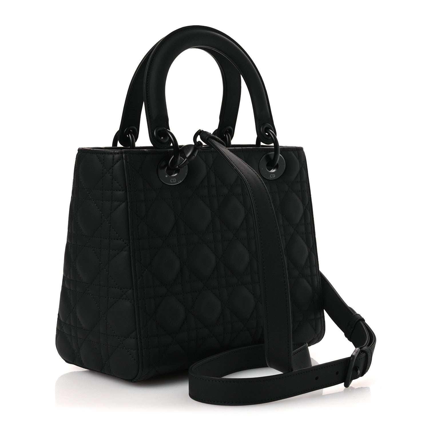 Christian Dior Ultra Matte Calfskin Cannage Medium Lady Dior Black 3 of 11