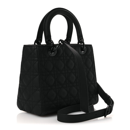 Christian Dior Ultra Matte Calfskin Cannage Medium Lady Dior Black 3 of 11