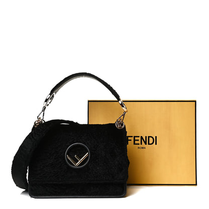 Fendi Velluto Astrakan Vitello Dolce F is Fendi Kan I Shoulder Bag Black 17 of 17