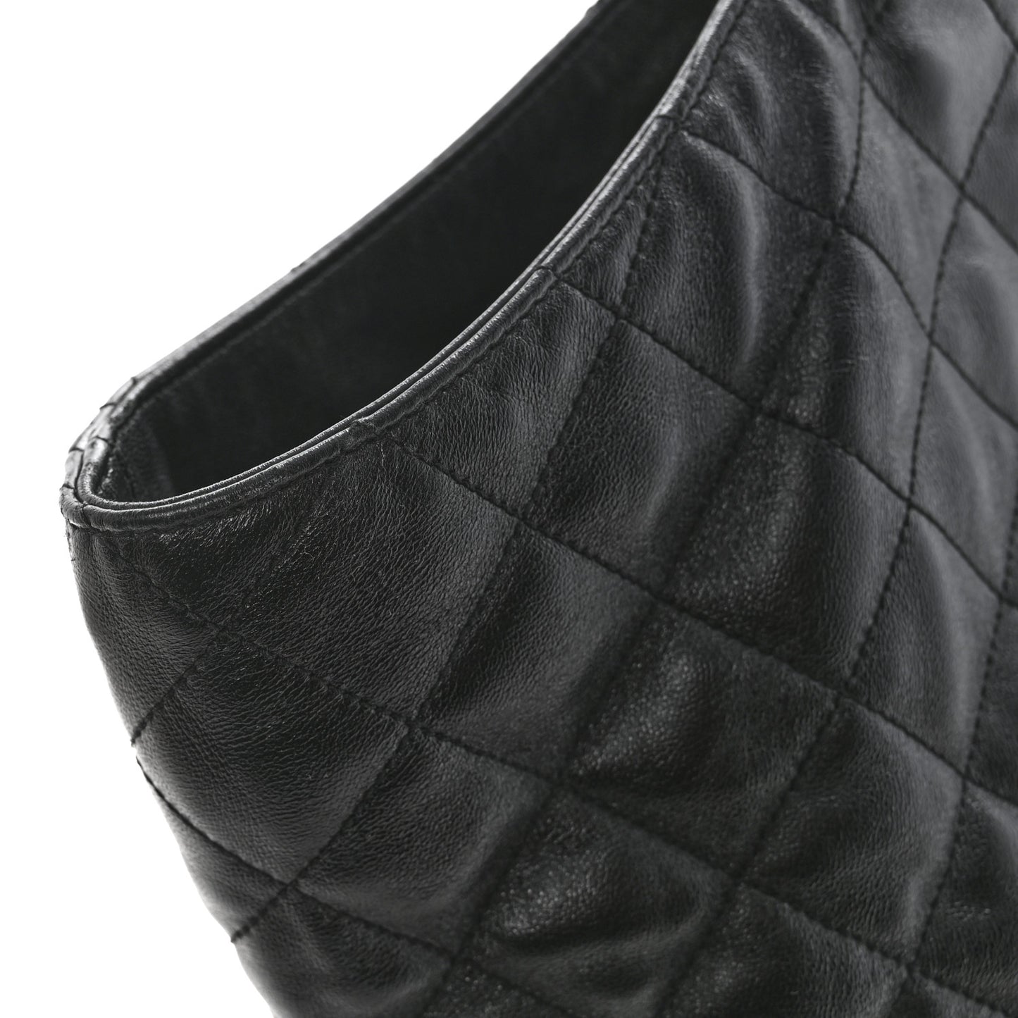 Lambskin Quilted Maxi Icare Shopping Tote Black