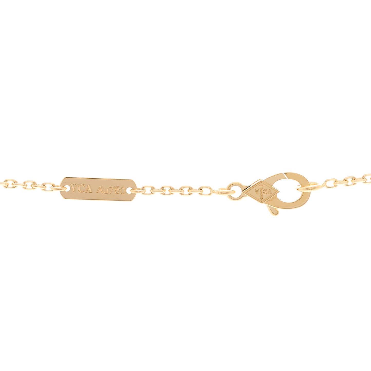 18K Yellow Gold Guilloche Vintage Alhambra Pendant Necklace