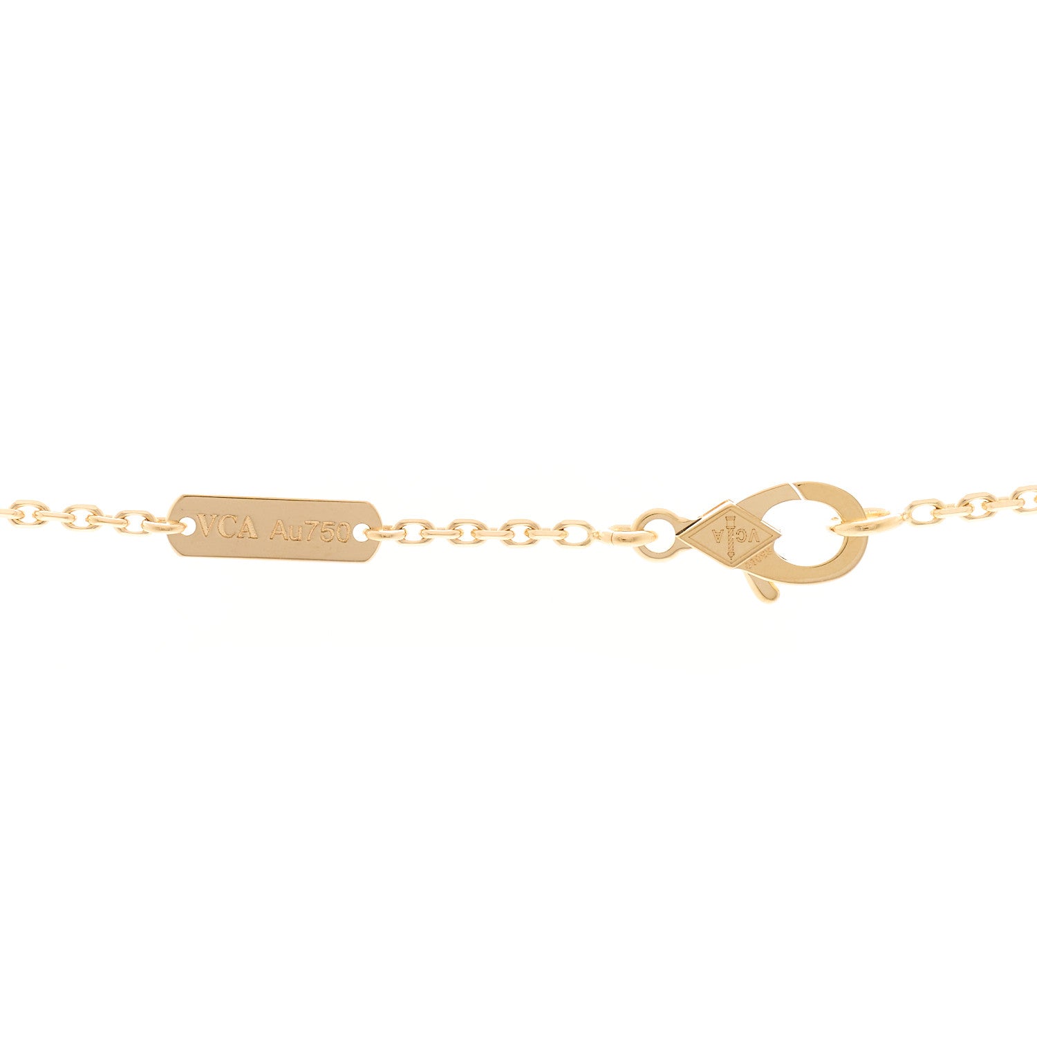 Van Cleef & Arpels 18K Yellow Gold Guilloche Vintage Alhambra Pendant Necklace 4 of 6
