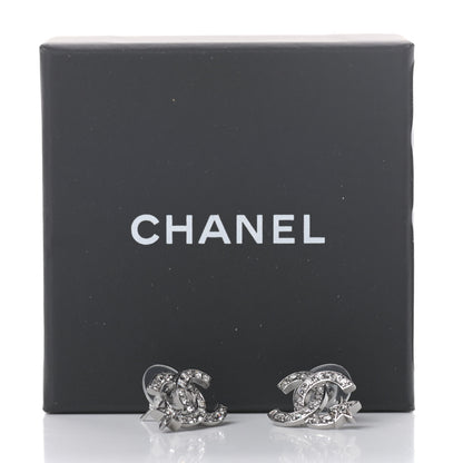 Chanel Crystal CC Starfall Earrings Silver 5 of 5
