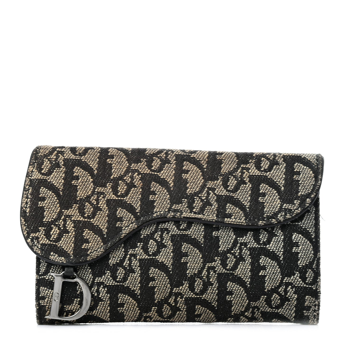 Monogram Dior Saddle Wallet Black