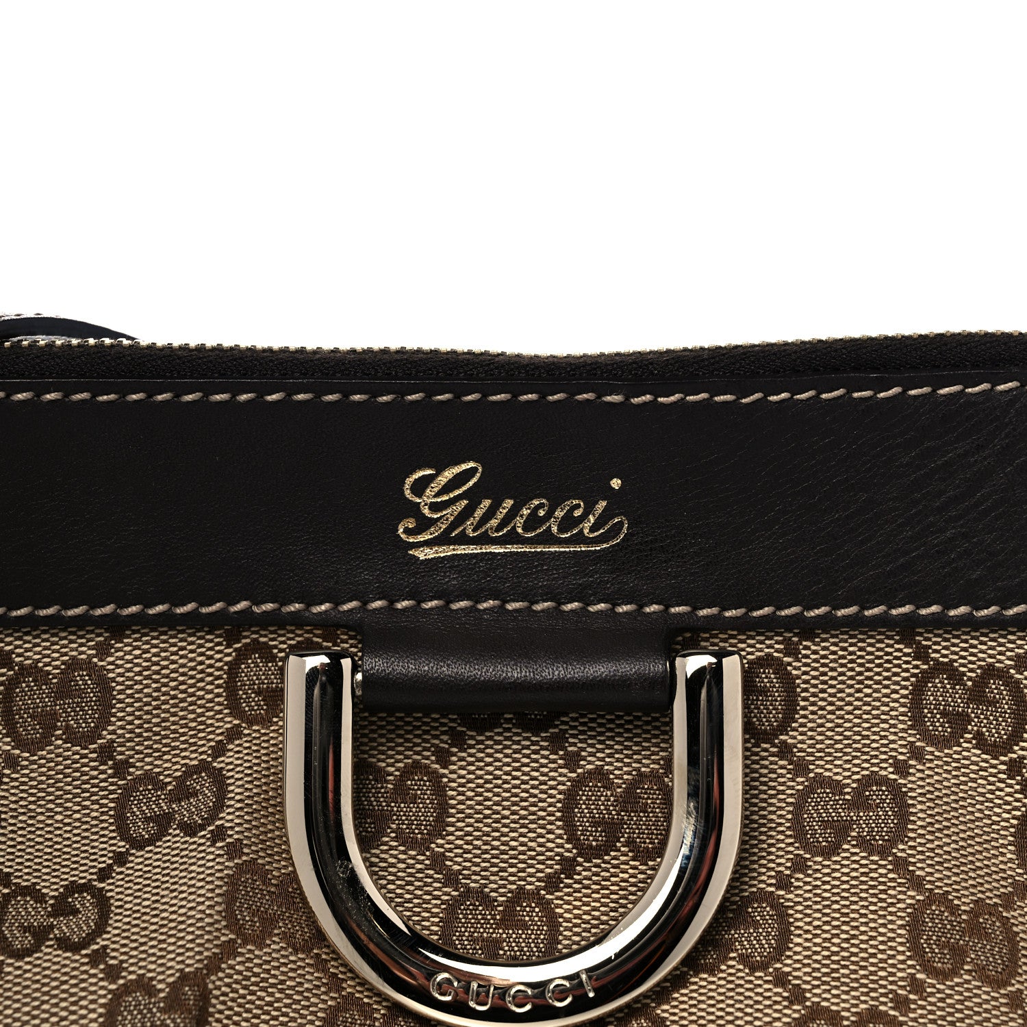 Gucci Monogram Small D Gold Ring Messenger Dark Brown 7 of 11